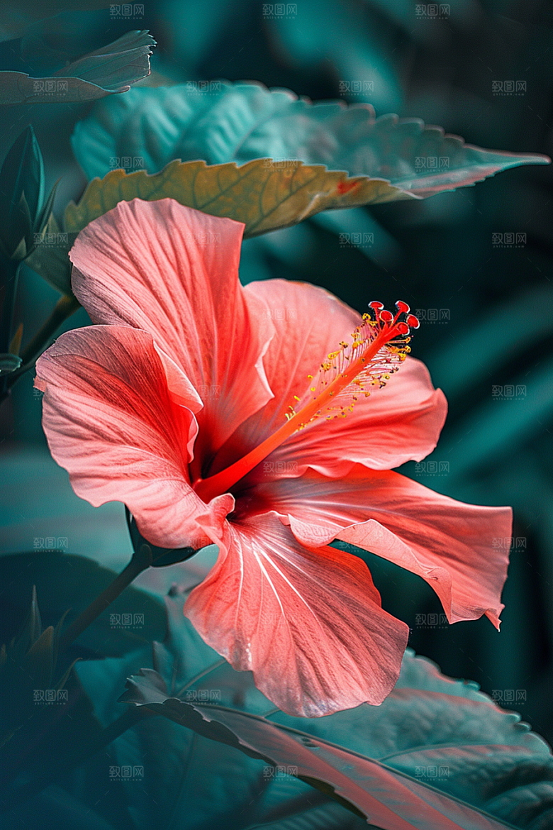 木槿花夏天自然摄影图