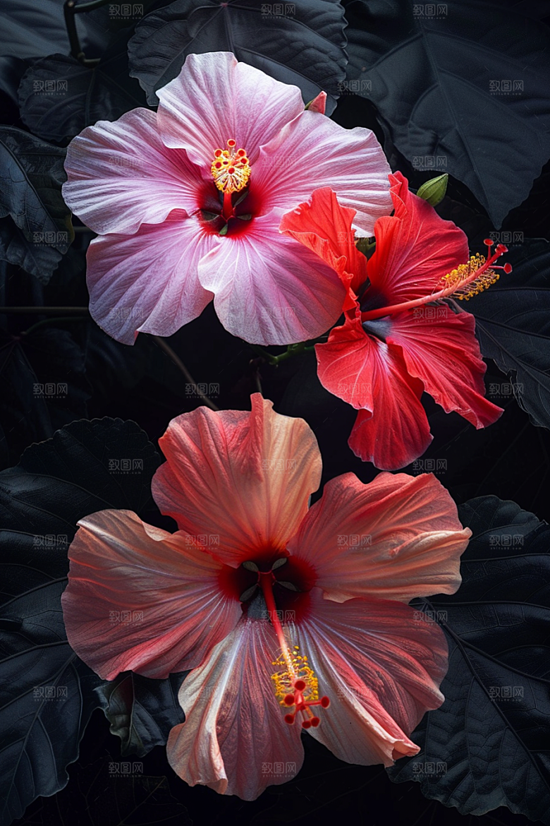 木槿花高清夏季摄影图