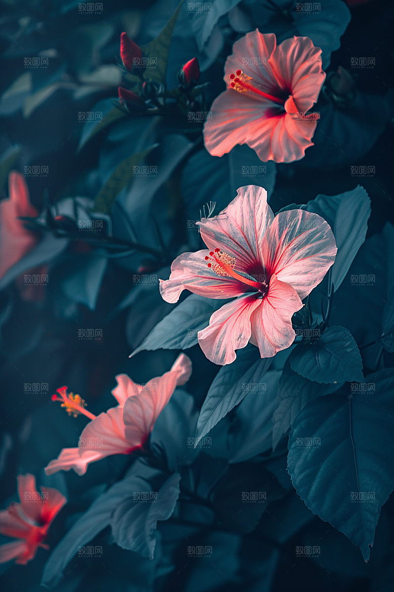 木槿花自然唯美摄影图