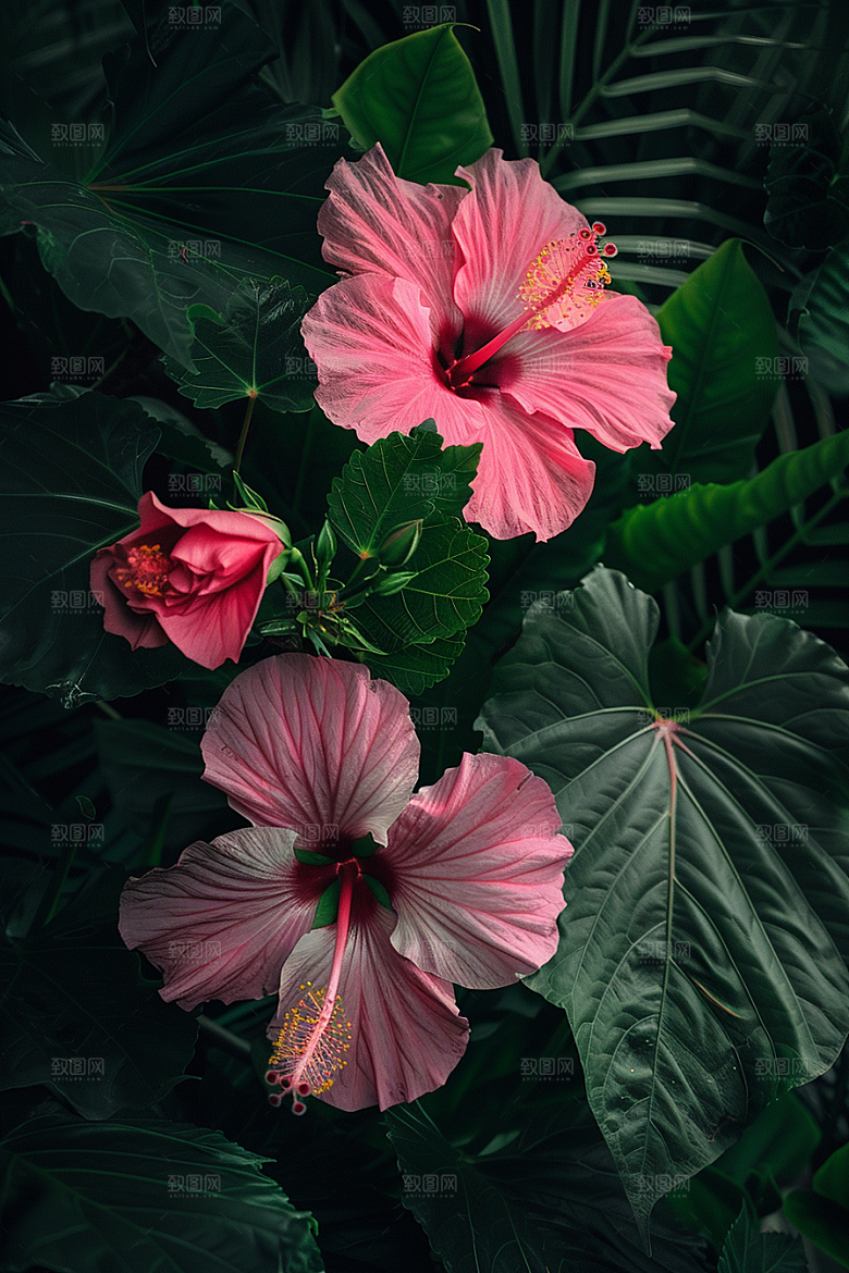 木槿花木棉花卉摄影图