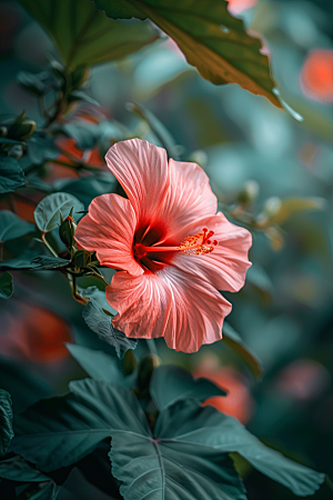 木槿花花卉夏季摄影图