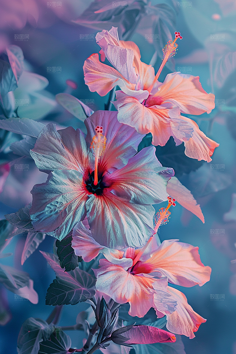 木槿花高清夏季摄影图