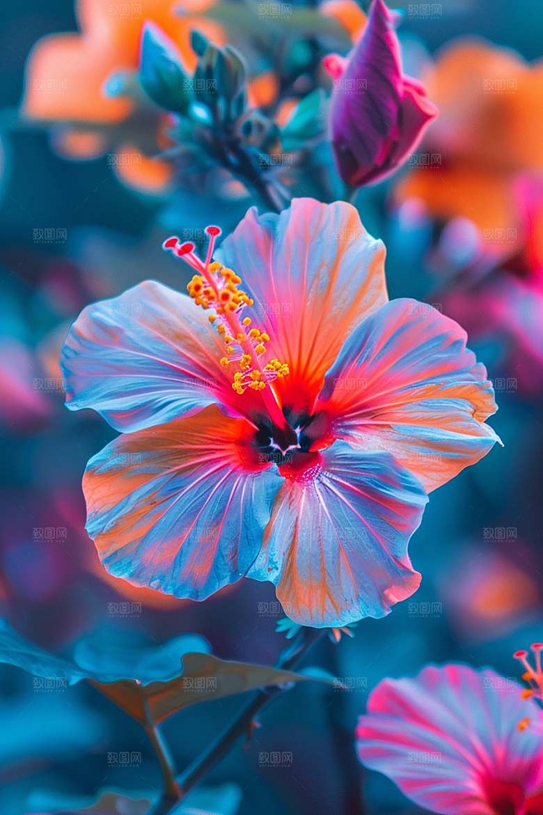木槿花高清夏天摄影图