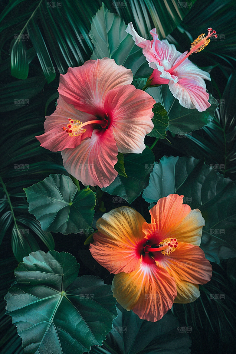 木槿花木棉夏天摄影图