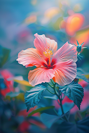 木槿花花朵高清摄影图