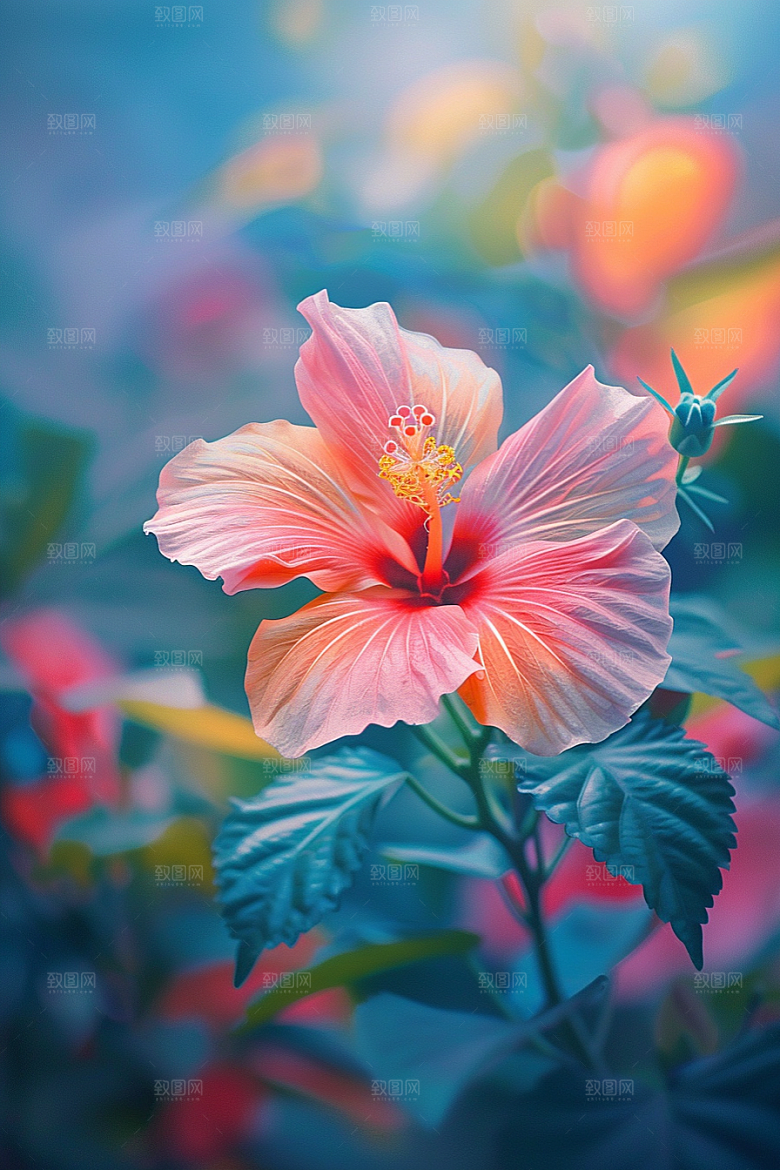 木槿花花朵高清摄影图