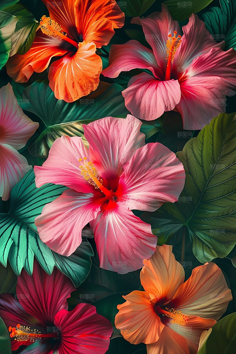 木槿花植物木棉摄影图