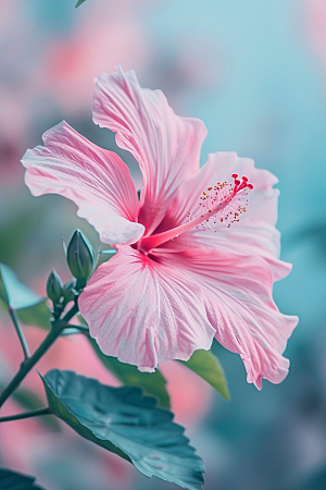 木槿花夏季花朵摄影图