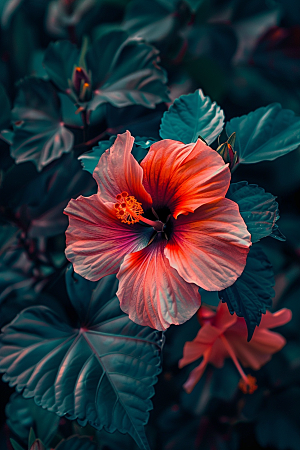 木槿花清新高清摄影图