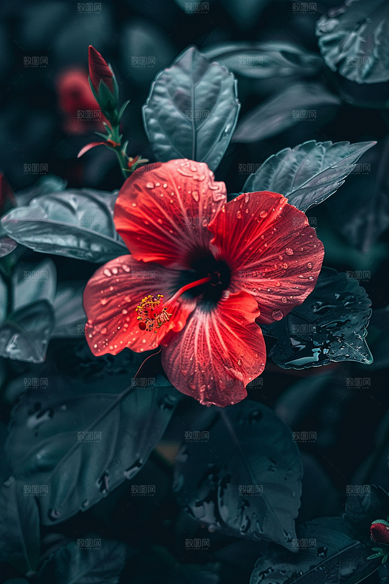 木槿花花朵夏天摄影图