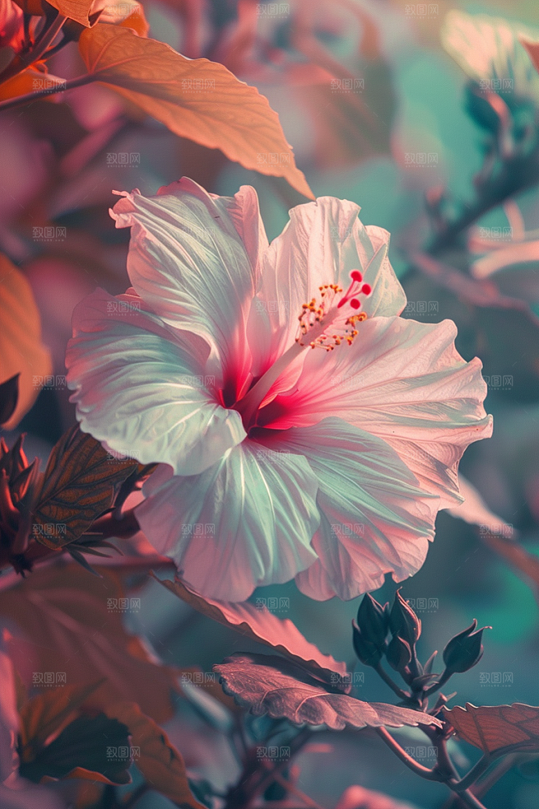 木槿花清新自然摄影图