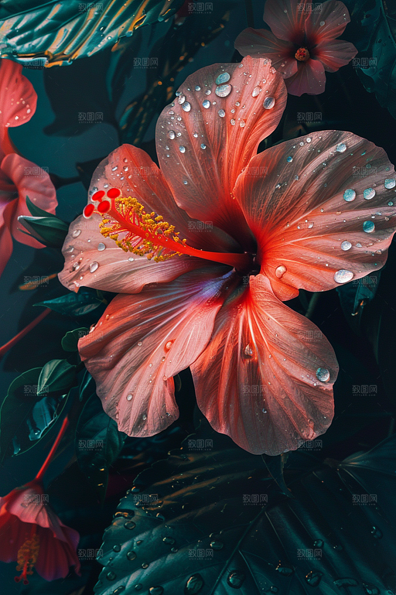 木槿花夏季夏天摄影图