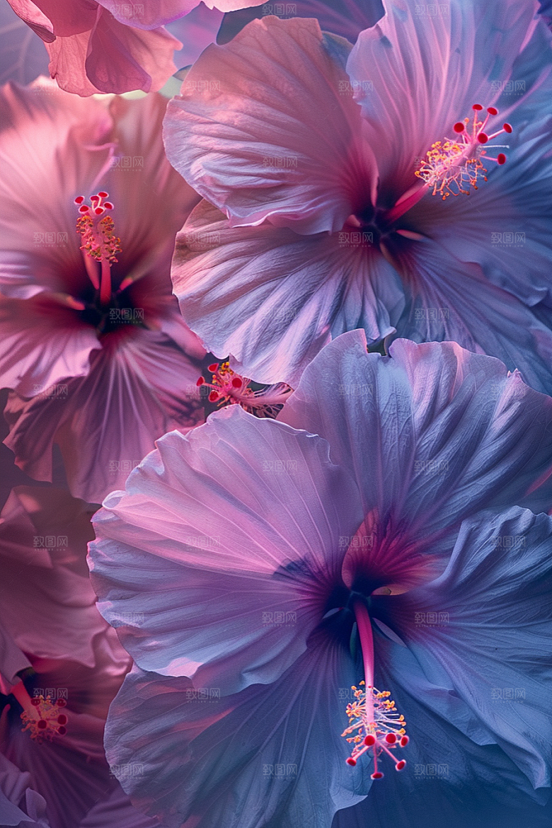 木槿花花卉彩色摄影图