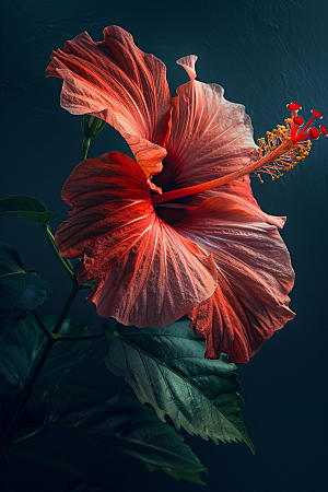 木槿花夏季清新摄影图