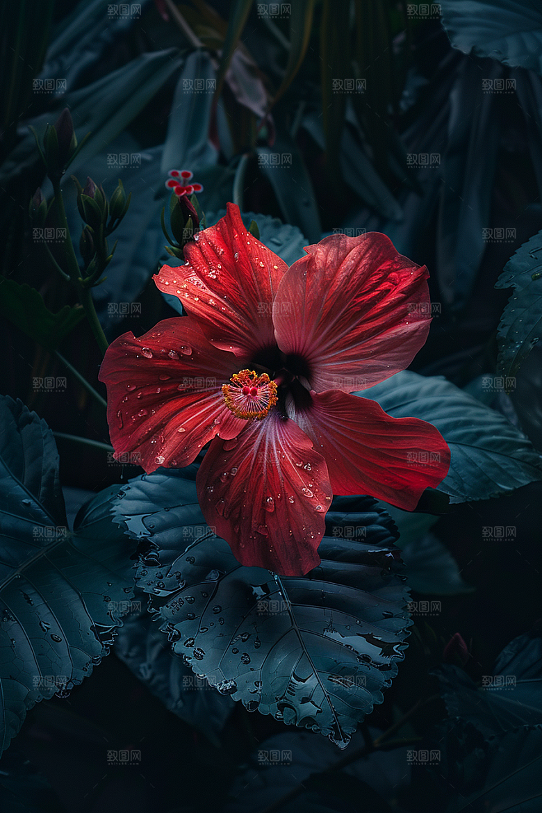木槿花清新花朵摄影图