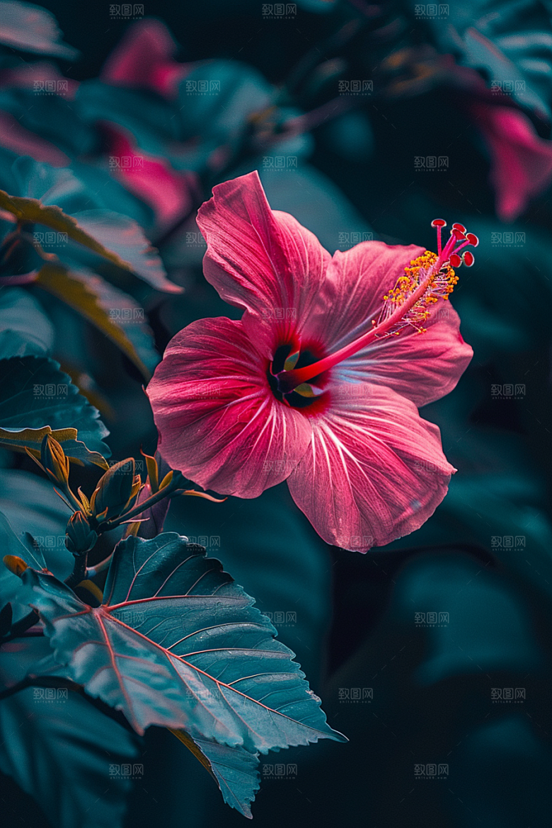木槿花自然木棉摄影图
