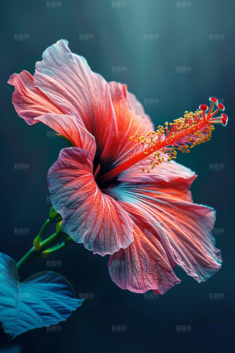 木槿花自然唯美摄影图