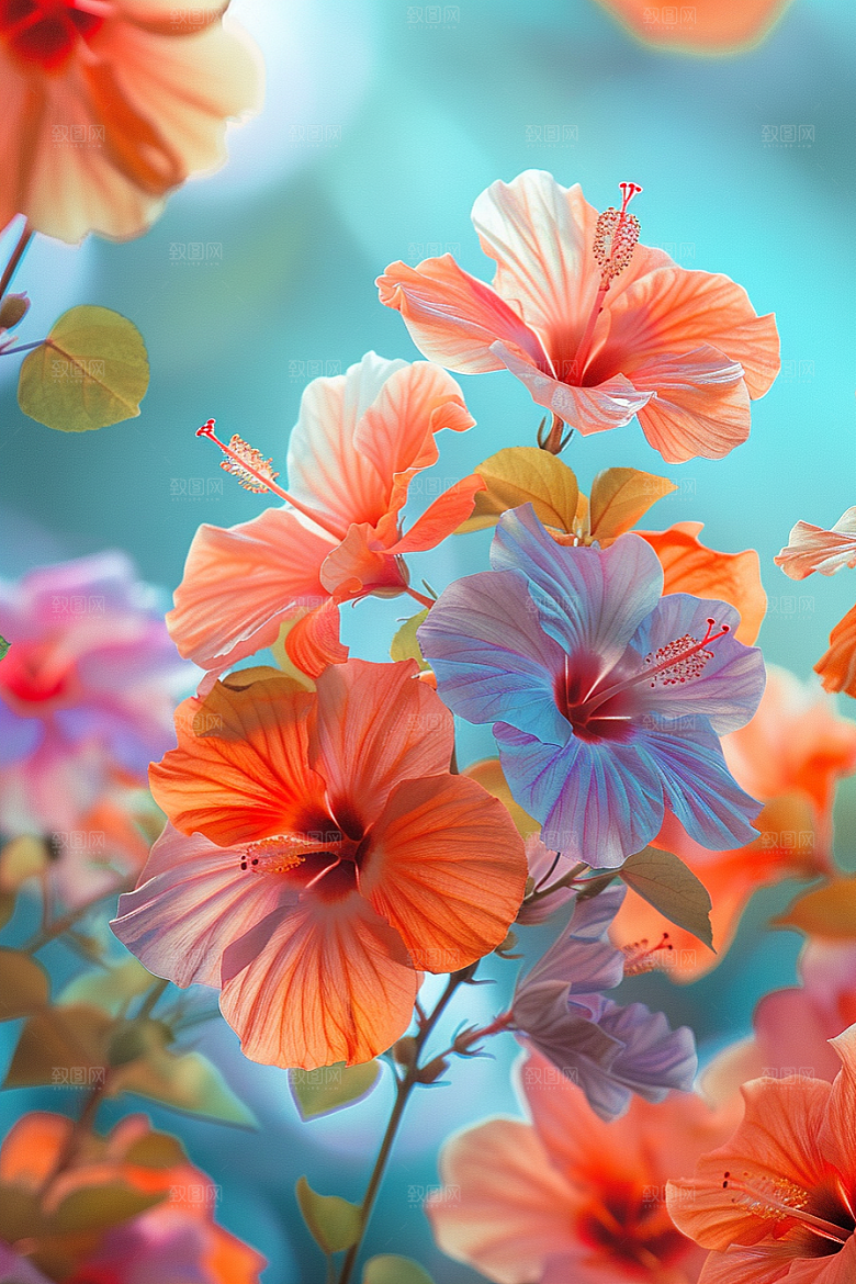 木槿花花朵自然摄影图