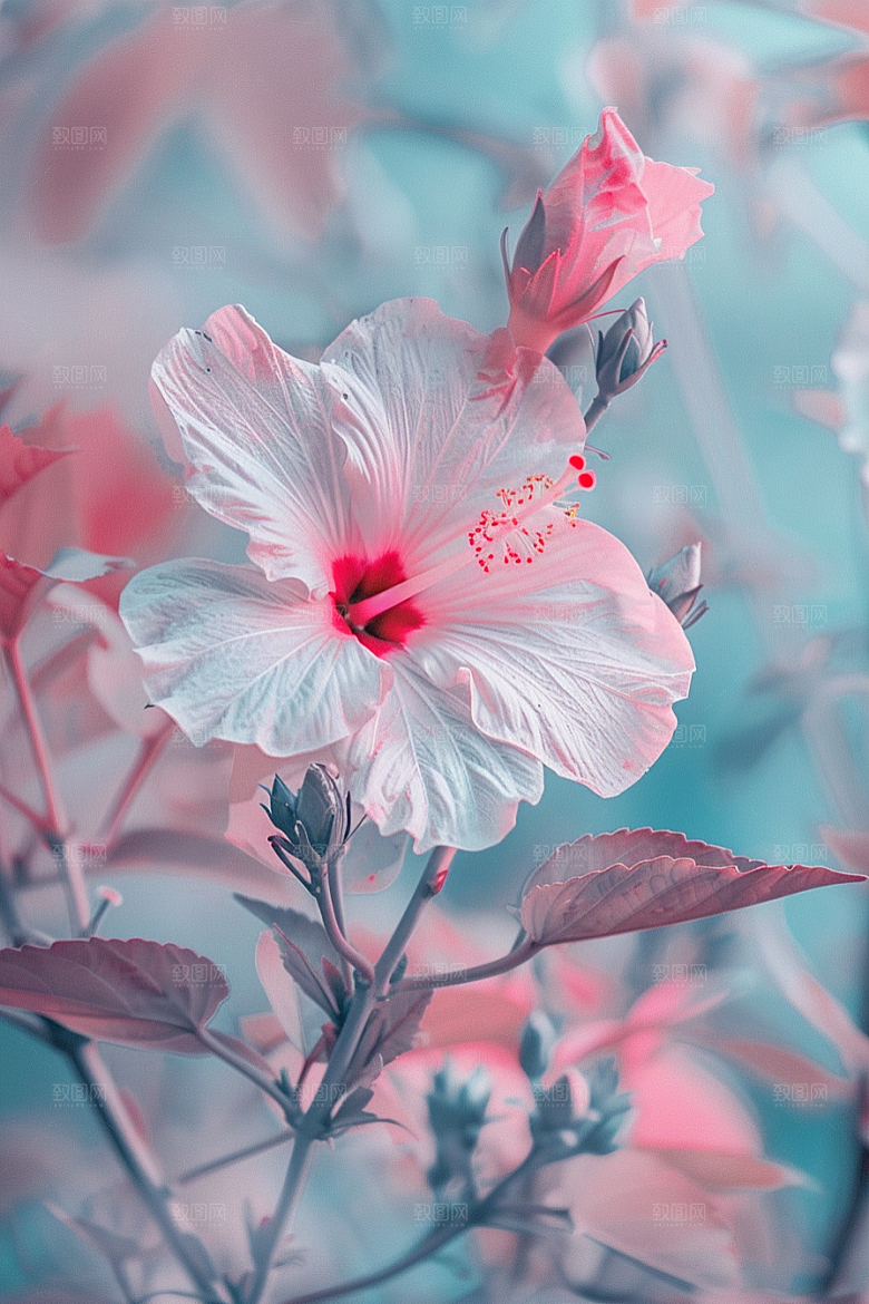 木槿花花朵清新摄影图