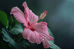 木槿花自然彩色摄影图