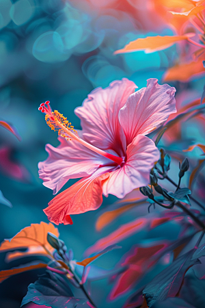 木槿花唯美高清摄影图