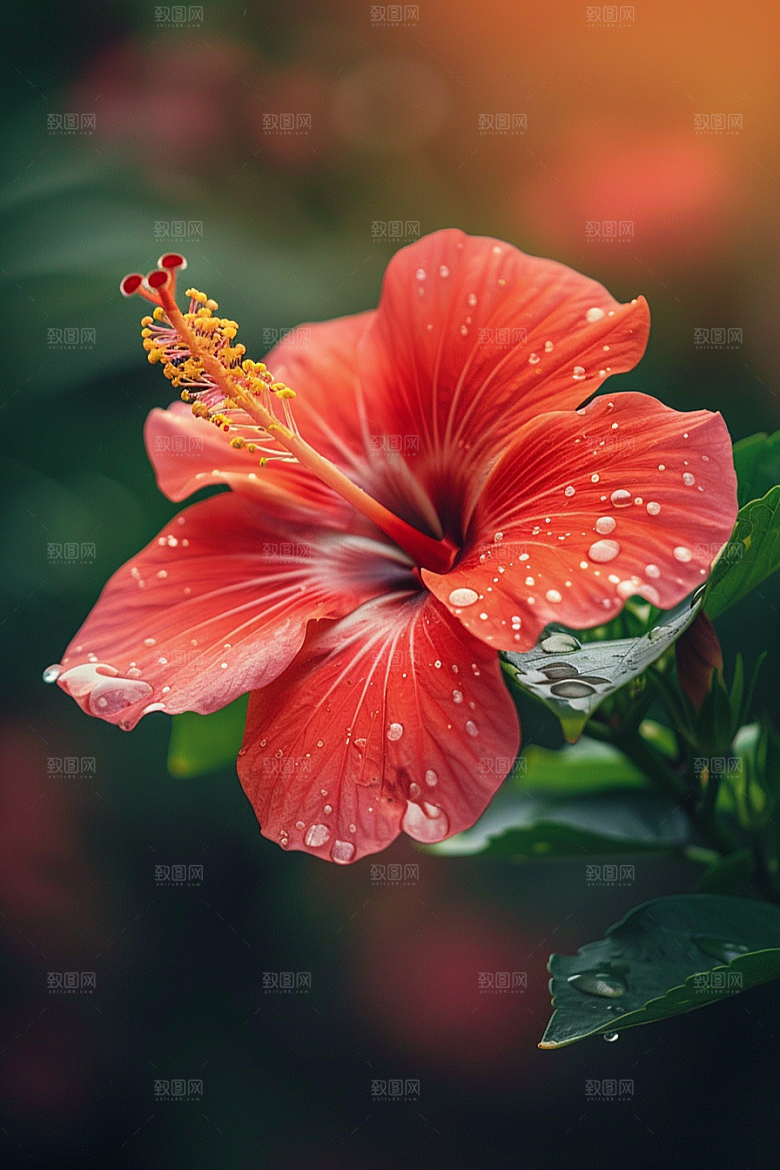 木槿花花卉木棉摄影图