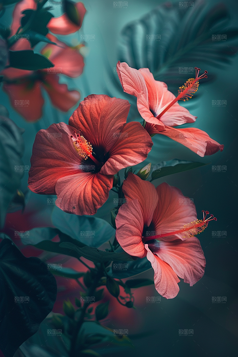 木槿花清新高清摄影图