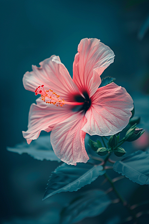 木槿花唯美花卉摄影图