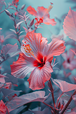 木槿花夏天木棉摄影图