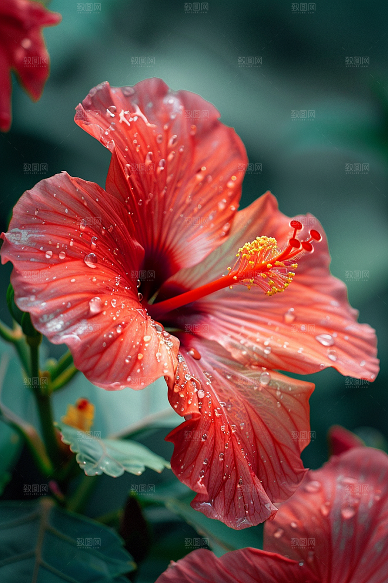 木槿花唯美夏天摄影图
