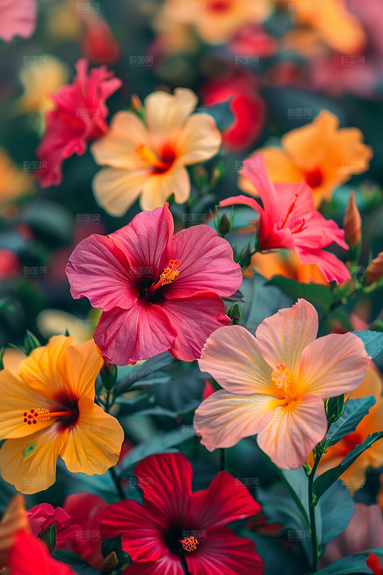 木槿花木棉夏天摄影图