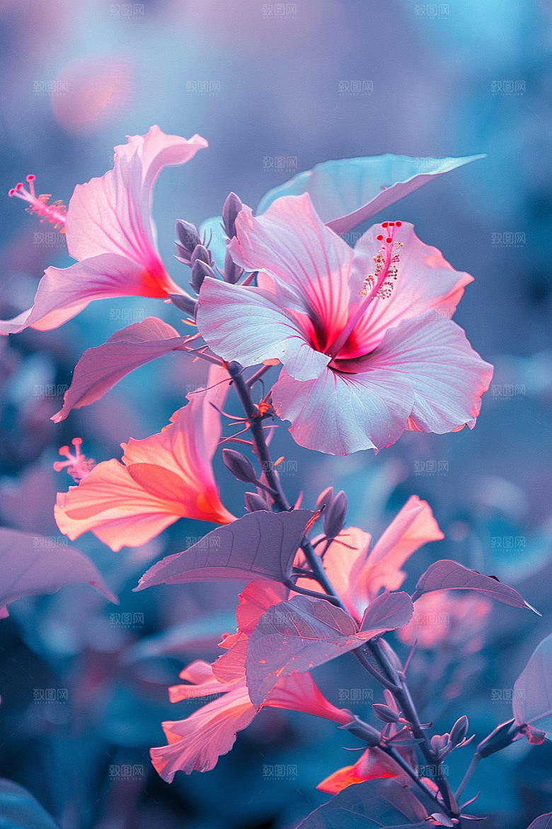 木槿花高清植物摄影图