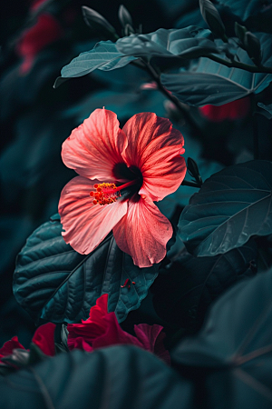 木槿花花卉花朵摄影图