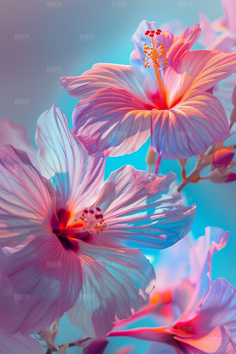 木槿花自然花朵摄影图