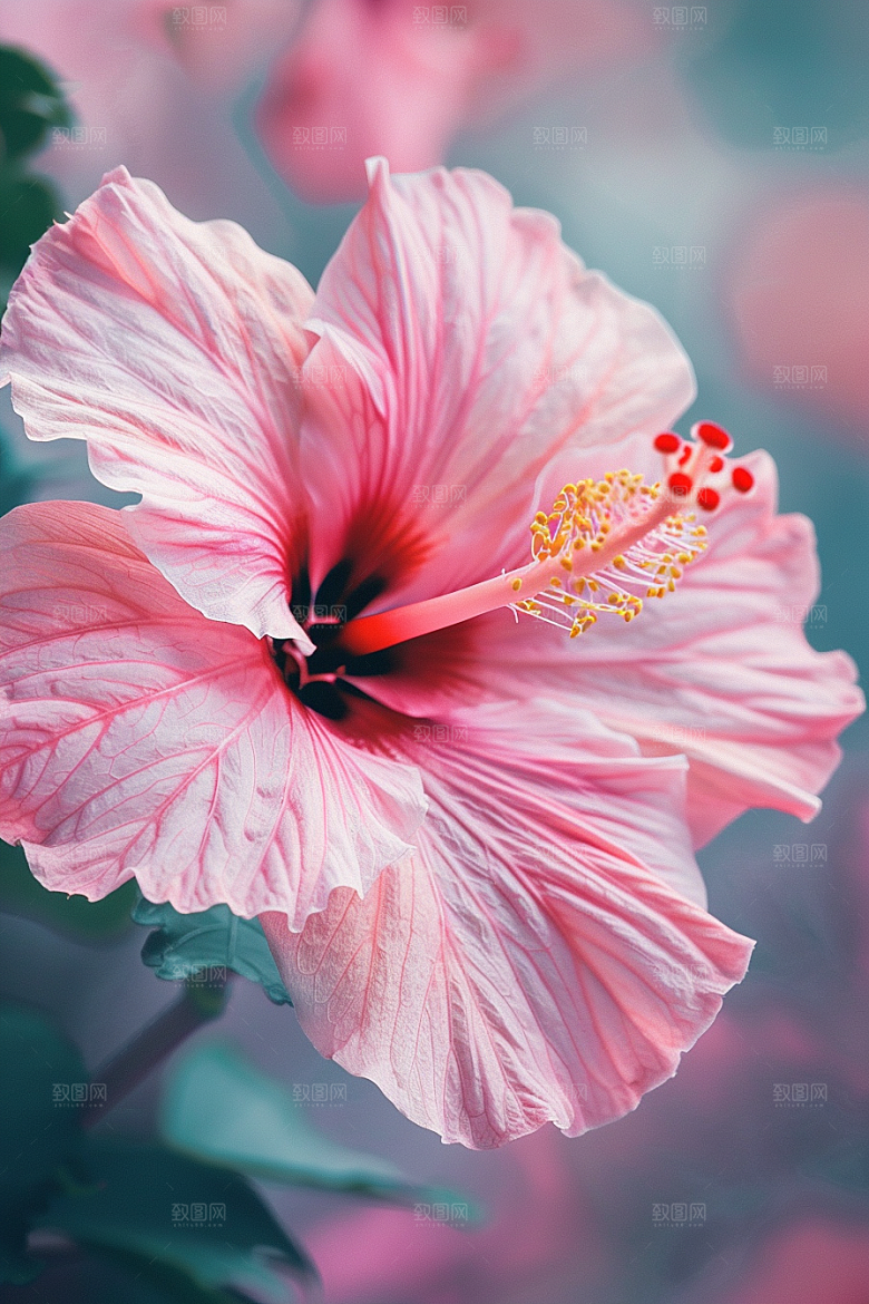 木槿花清新自然摄影图