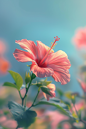 木槿花花朵自然摄影图