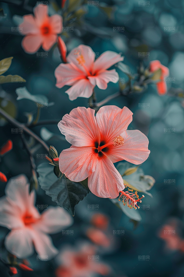 木槿花花朵夏天摄影图
