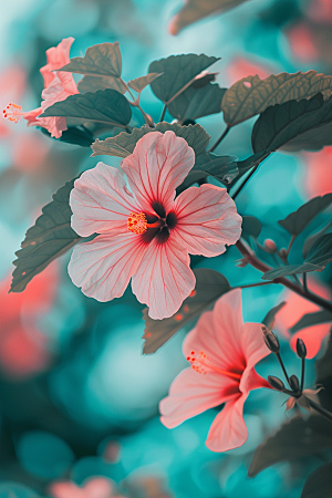 木槿花花卉自然摄影图