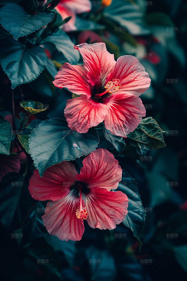 木槿花清新自然摄影图