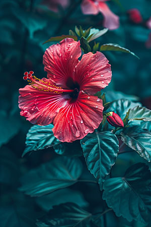 木槿花夏季夏天摄影图