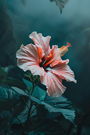 木槿花唯美夏天摄影图