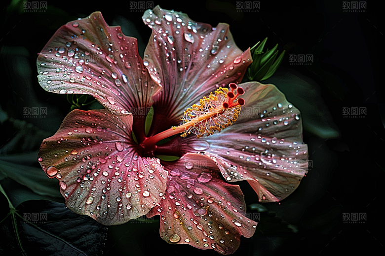 木槿花唯美花朵摄影图