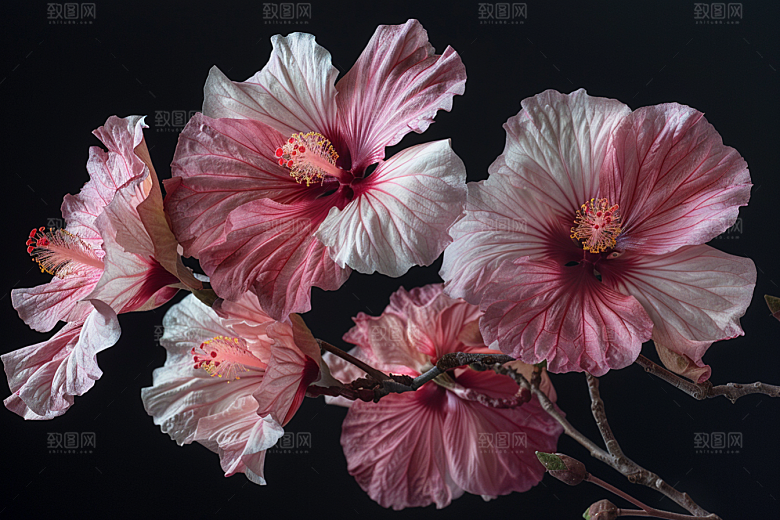 木槿花高清花朵摄影图
