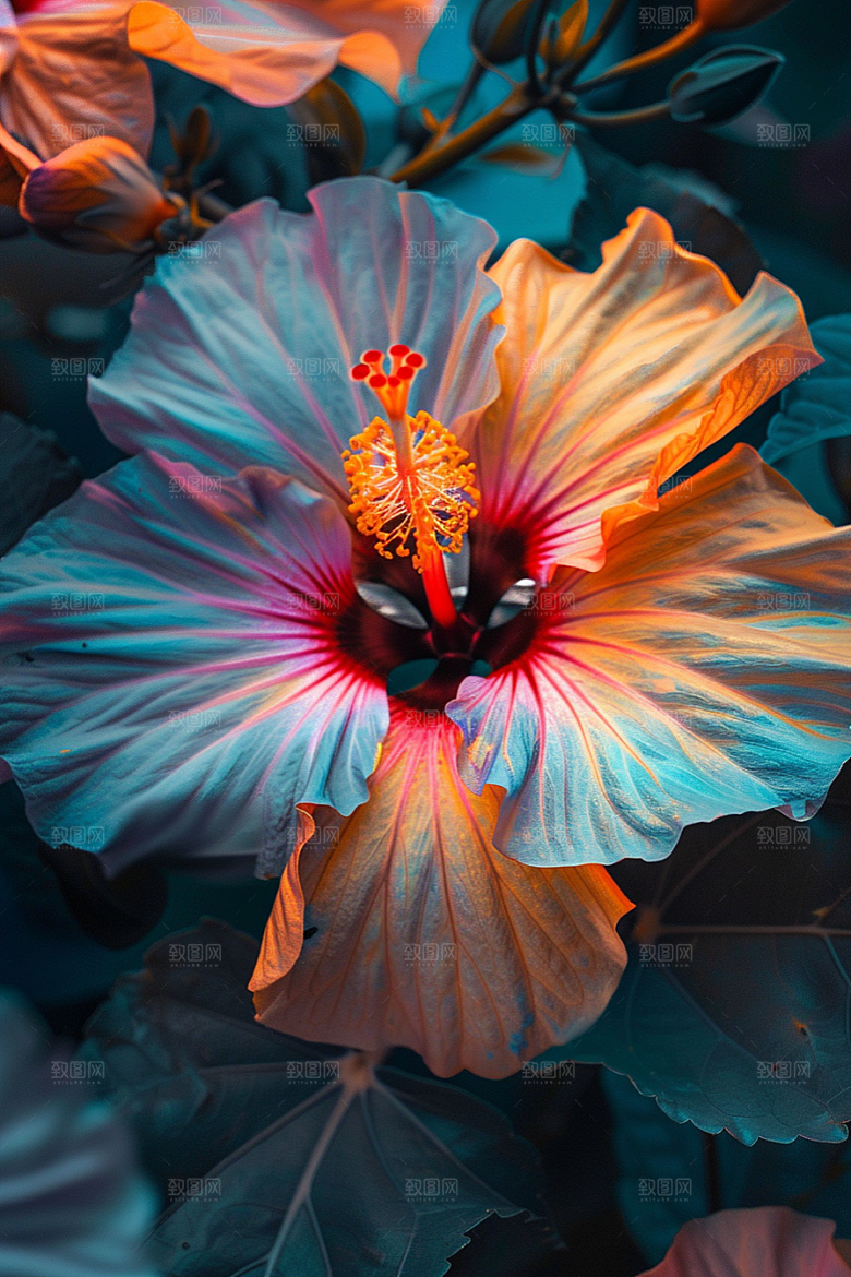 木槿花花朵夏天摄影图