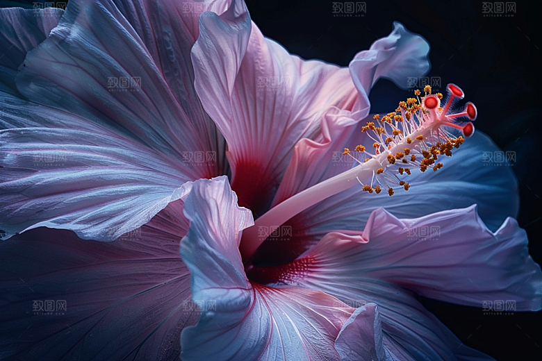 木槿花清新花朵摄影图