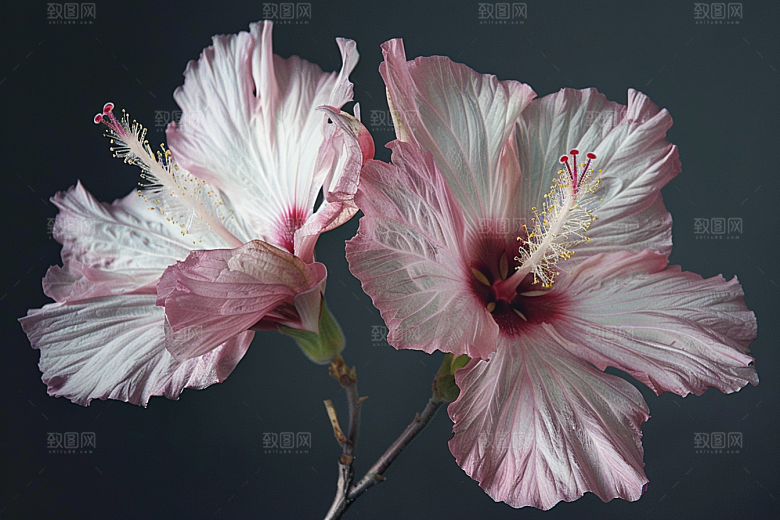木槿花花朵植物摄影图