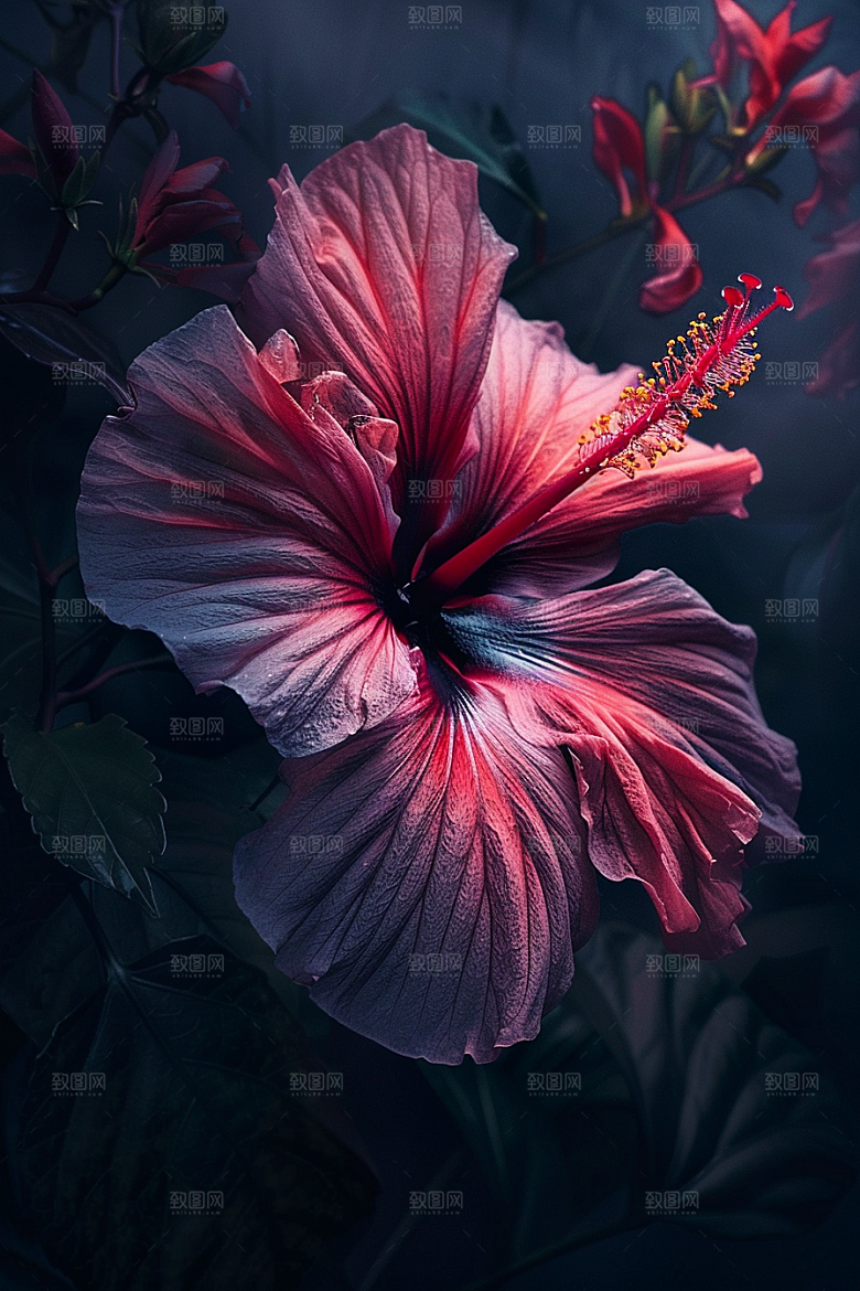 木槿花花朵木棉摄影图