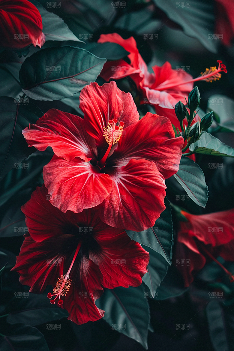 木槿花木棉夏天摄影图