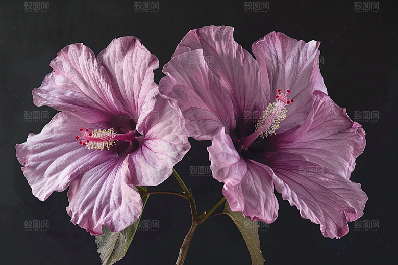 木槿花植物清新摄影图