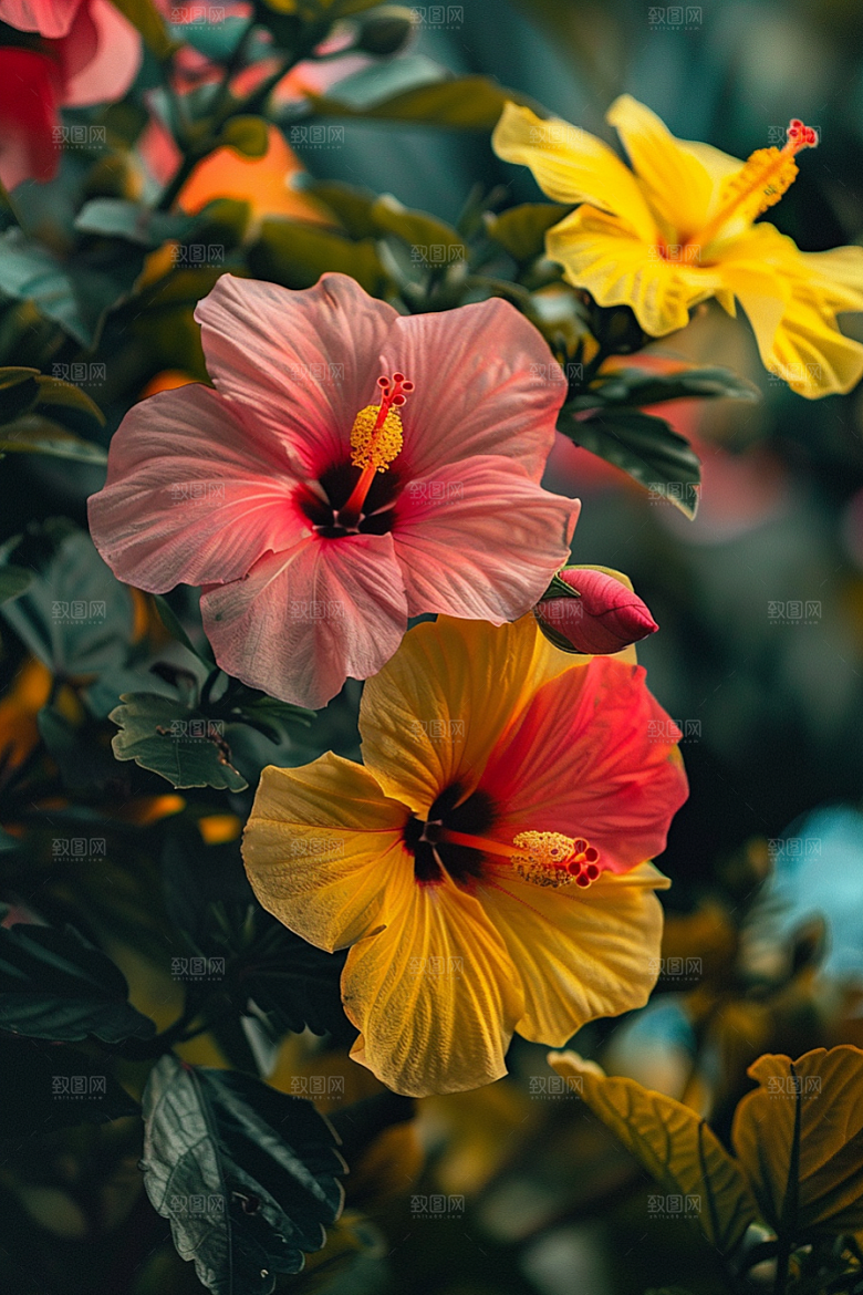 木槿花木棉花朵摄影图